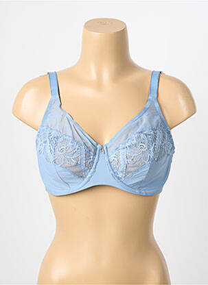 Soutien-gorge tissage dentelle haut soutien-gorge moulé bleu CHANTELLE femme