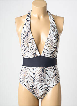 Maillot de bain 1 pièce imprimé fantaisie noir AUBADE femme
