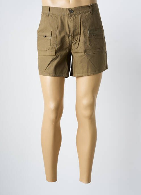 Short tissage popeline taille normale marron CLOUD'S homme