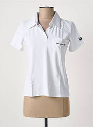 Polo broderie manches courtes blanc THE HAKADANCE femme