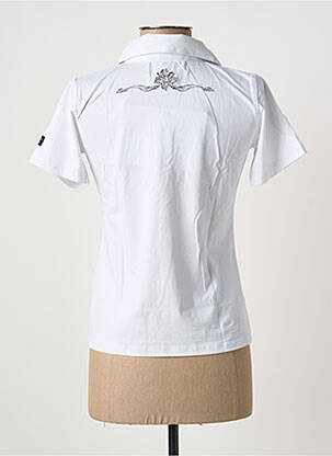 Polo broderie manches courtes blanc THE HAKADANCE femme