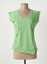 T-shirt stretch manches courtes vert CLOUD'S femme