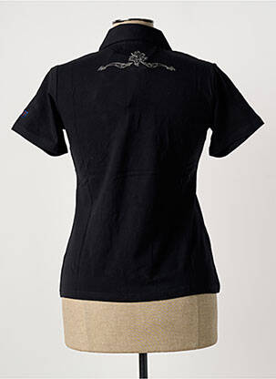Polo broderie manches courtes noir THE HAKADANCE femme