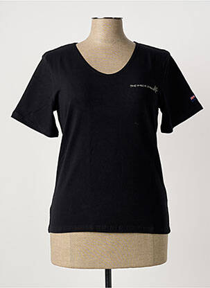 T-shirt col v manches courtes noir THE HAKADANCE femme