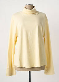 Pull col roulé tissage côtelé manches longues beige CLOUD'S femme