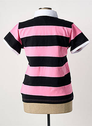 Polo imprimé rayures manches courtes rose COMPTOIR DU RUGBY femme