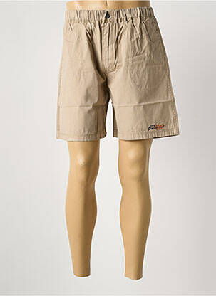 Short tissage popeline taille normale marron QUINZE & TREIZE homme