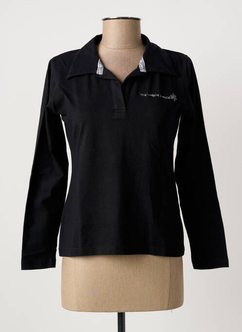 Polo manches longues manches longues noir THE HAKADANCE femme