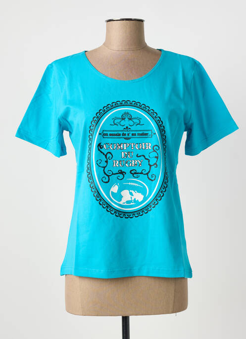 T-shirt imprimé fantaisie manches courtes bleu COMPTOIR DU RUGBY femme