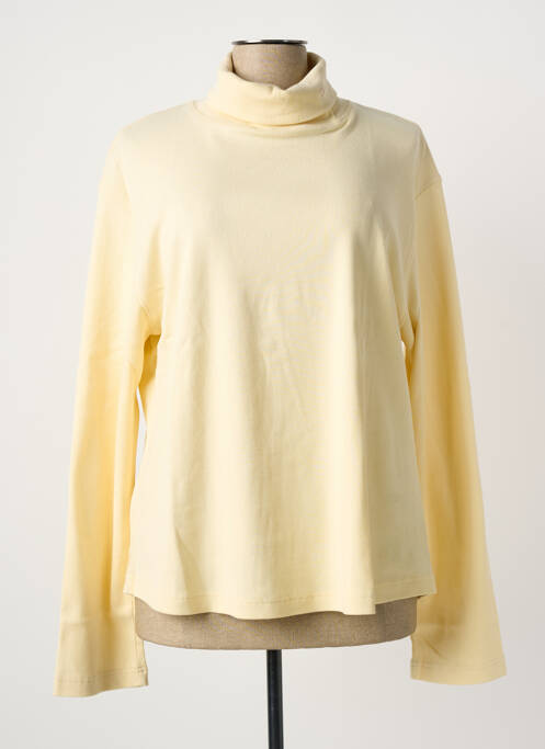 Pull col roulé tissage côtelé manches longues beige CLOUD'S femme