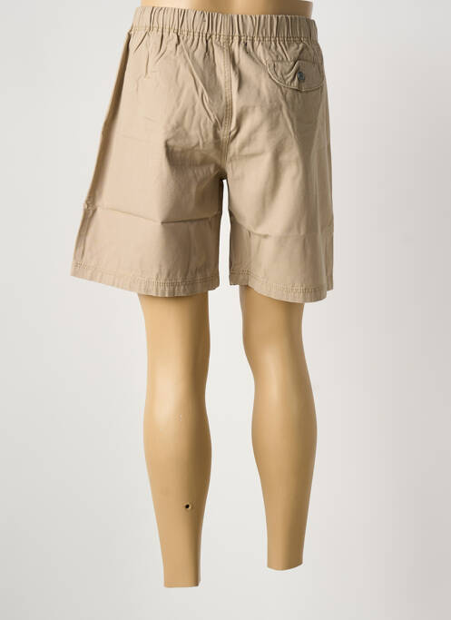 Short tissage popeline taille normale marron QUINZE & TREIZE homme