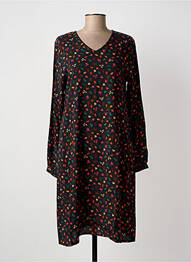 Robe mi-longue imprimé fantaisie manches longues noir AGATHE & LOUISE femme