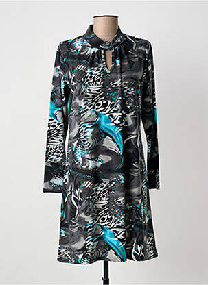 Robe courte manches longues manches longues gris MARBLE femme