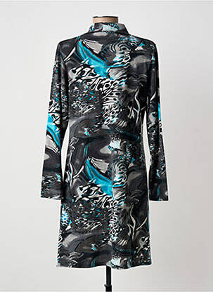 Robe courte manches longues manches longues gris MARBLE femme
