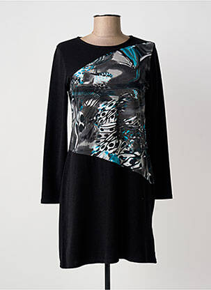 Robe courte manches longues manches longues noir MARBLE femme