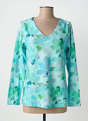Pull coupe cintrée manches longues bleu AGATHE & LOUISE femme