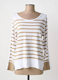 Pull coupe cintrée manches longues beige AGATHE & LOUISE femme