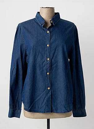 Chemisier coupe cintrée manches longues bleu ONADO femme