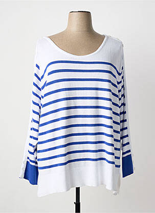 Pull coupe cintrée manches longues bleu AGATHE & LOUISE femme