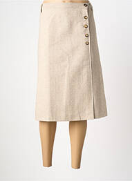 Jupe mi-longue coupe droite beige AGATHE & LOUISE femme