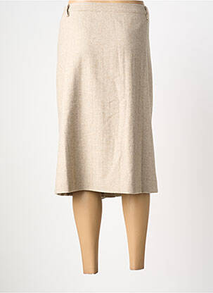 Jupe mi-longue coupe droite beige AGATHE & LOUISE femme