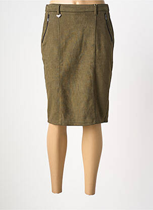 Jupe mi-longue stretch vert S.QUISE femme