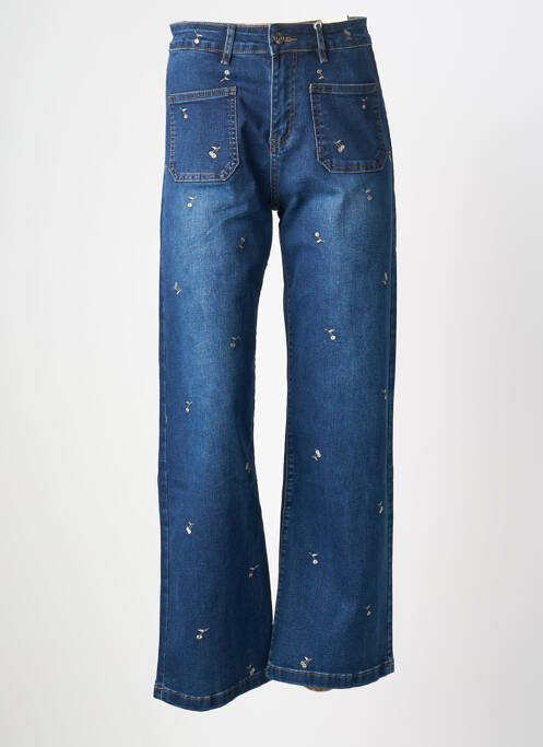 Jean coupe flare taille haute taille haute bleu ONADO femme