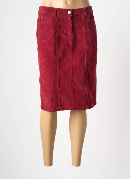 Jupe mi-longue coupe droite rouge AGATHE & LOUISE femme