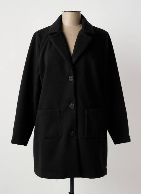 Manteau court coupe droite sans capuche noir GRIFFON femme