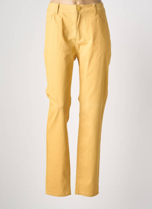 Jeans coupe slim stretch taille normale jaune GRIFFON femme