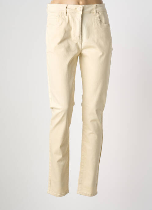 Jeans coupe slim stretch taille normale beige GRIFFON femme