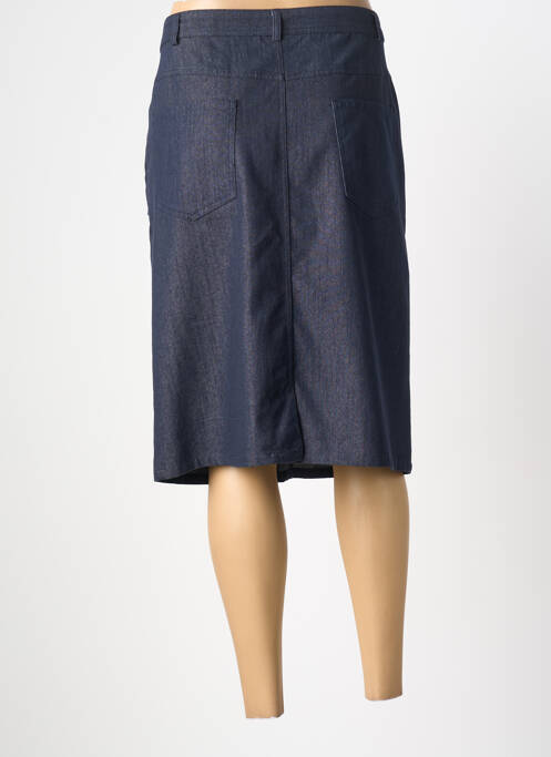 Jupe mi-longue coupe droite bleu GRIFFON femme