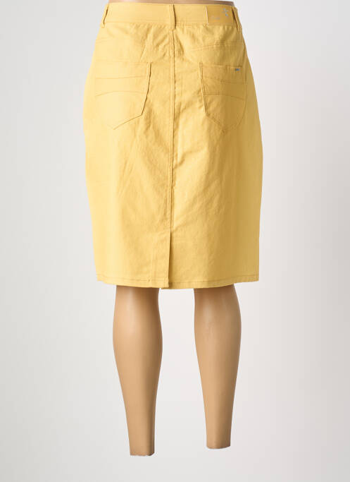 Jupe mi-longue coupe droite jaune GRIFFON femme