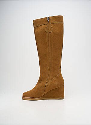 Bottes nubuck talon de 7 à 9cm marron KICKERS femme