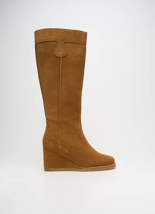 Bottes nubuck talon de 7 à 9cm marron KICKERS femme