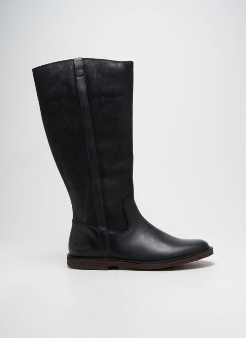 Bottes tissage satiné talon plat jusqu'à 3cm noir KICKERS femme