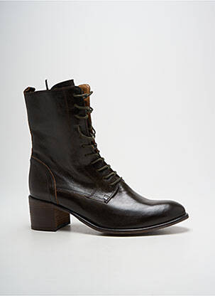Bottines/boots matière lisse talon de 4 à 6cm vert ALIWELL femme