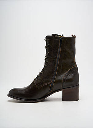 Bottines/boots matière lisse talon de 4 à 6cm vert ALIWELL femme