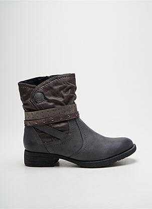 Bottines/boots matière lisse talon plat jusqu'à 3cm gris JANA femme