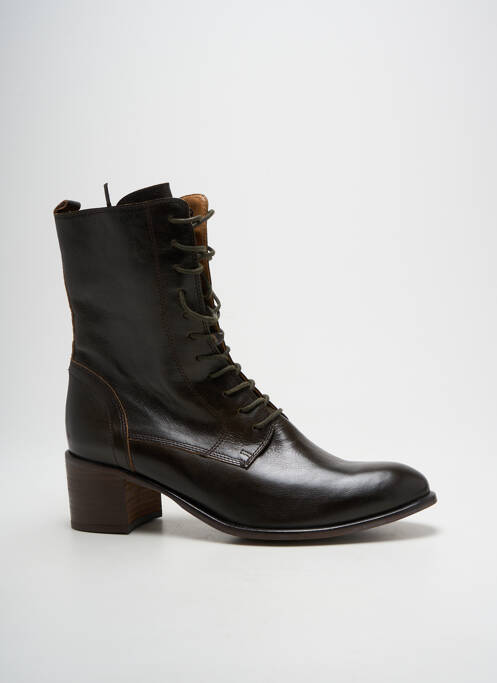Bottines/boots matière lisse talon de 4 à 6cm vert ALIWELL femme