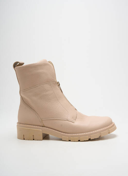 Bottines/boots matière lisse talon plat jusqu'à 3cm beige ARA femme
