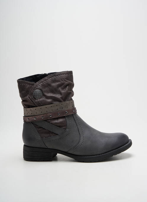 Bottines/boots matière lisse talon plat jusqu'à 3cm gris JANA femme