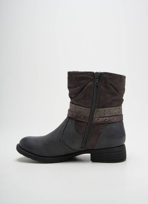 Bottines/boots matière lisse talon plat jusqu'à 3cm gris JANA femme