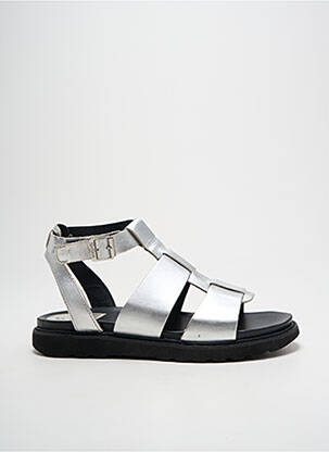 Sandales/nu pieds matière lisse talon plat jusqu'à 3cm argent KICKERS femme