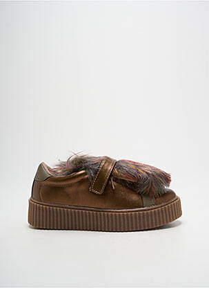 Baskets matière lisse talon de 4 à 6cm marron GIOSEPPO femme