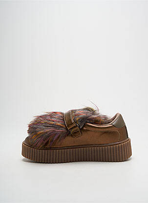 Baskets matière lisse talon de 4 à 6cm marron GIOSEPPO femme