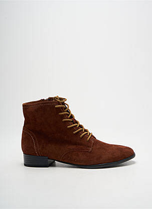 Bottines/boots nubuck talon plat jusqu'à 3cm marron EMILIE KARSTON femme