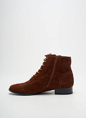 Bottines/boots nubuck talon plat jusqu'à 3cm marron EMILIE KARSTON femme