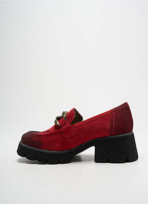 Mocassins nubuck talon de 4 à 6cm rouge LAURA VITA femme