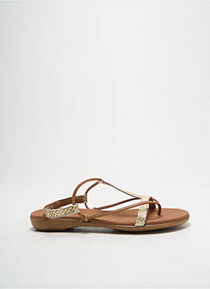 Tongs impression talon plat jusqu'à 3cm marron PAULA URBAN femme